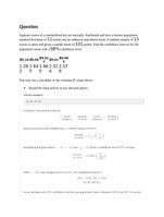 Week 6 Assignment Confidence Interval for Mean – Population Standard Deviation