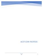 ACF 1200 Accounting For Managers Notes