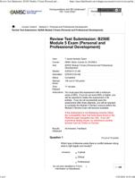 MGMT MISC Review Test Submission B250E Module 5 Exam Personal and Professional Development