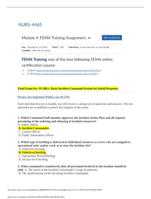 NURS 4465 FEMA Module 4 Training Assignment