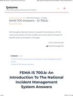 CRJ420 FEMA IS 700 An Introduction To The National Incident Management System Answers