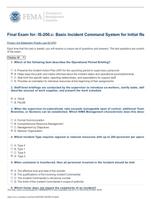 IS 200  CASE Basic Incident Command System for Initial Response