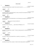 CHMN 201 final exam Introduction to Christian Ministry