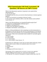 APhA Immunization Self-Study Assessment | 80Questions | All Answers are 100% Correct