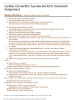 Cardiac Conduction System and ECG Homework Assignment