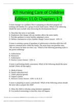 ATI Nursing Care of ChildrenEdition 11.0: Chapters 1-7