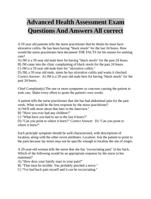 Advanced Health Assessment Exam Questions And Answers All correct