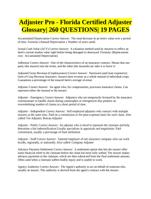 Adjuster Pro - Florida Certified Adjuster Glossary| 260 QUESTIONS| 19 PAGES