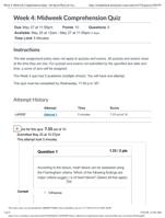 NR 509 Week 4  Midweek Comprehension Quiz  Advanced Physical Assessment