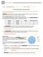 Gizmos Student Exploration: Nuclear Decay Answer Key