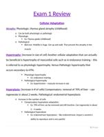 Wunderlich Patho Exam 1 Review Cellular Adaptation Atrophy