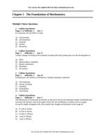 Biochemistry Chapter 1 Test Bank The Foundations of Biochemistry