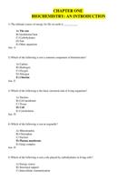 BIOCHEM/MO 301  All Questions INTRO TO Biochemistry