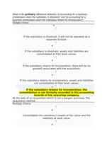 What is the primary difference between: (i) accounting for a business combination when the subsidiary is dissolved