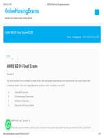 NCLEX 101 Final Exam 2022 questions and answers