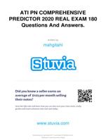 ATI PN COMPREHENSIVE PREDICTOR 2020 REAL EXAM 180 Questions And Answers.