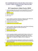 ATI PROCTORED  RN COMPREHENSIVE ONLINE PRACTICE 2019 A