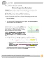 Gizmos Student Exploration: Refraction