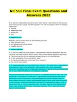 NR 511 Final Exam Questions and Answers 2022