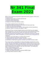 Nr 341 Final Exam 2022 Answers 100% Correct