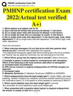 PMHNP certification Exam 2022 (Actual test verified A+)