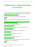 Maddie's Domain 3: Relationship Building Exam Questions