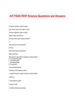 ATI TEAS TEST Science Questions and Answers