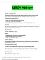 NR 599 / NR599 Midterm Exam  Definition of nursing informatics