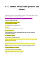 C787 nutrition WGU Review questions and Answers