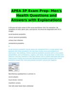 APEA 3P Exam Prep- Men's Health Questions and Answers with Explanations