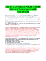 NR 341 Complex Adult Health Exam 1 Questions with Rationales