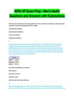 APEA 3P Exam Prep- Men's Health Questions and Answers with Explanations