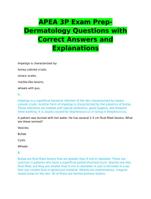 APEA 3P Exam Prep-Dermatology Questions with Correct Answers and Explanations