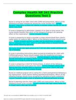 Complex Health NR 341 Practice Questions Test 1