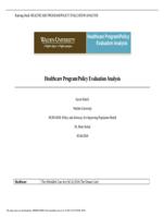 NURS 6050 Healthcare Program Policy Evaluation Analysis