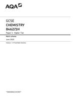 AQA GCSE CHEMISTRY 8462/1H Paper 1 Higher Tier 2020