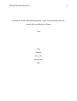 Assessment of the HIV/AIDS Knowledge among Teeside University Students and how it Impacts their Sexual Behavioral Change