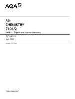 AS CHEMISTRY 7404/2 Paper 2 Organic and Physical Chemistry Mark scheme 2020