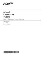 A-level CHEMISTRY 7405/2 Paper 2 Organic and Physical Chemistry Mark scheme June 2020