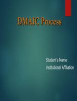 Application of DMAIC case study