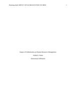 Impact of Globalization on Human Resources Management