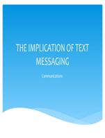 THE IMPLICATION OF TEXT MESSAGING PHOTOS