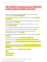 EMT FISDAP Cardiology Exam 2022/2023 Latest update:complete document