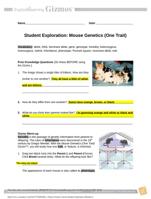 Student Exploration: Mouse Genetics (One Trait)