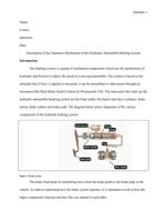 Description of the Operation Mechanism of the Hydraulic Automobile Braking System