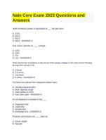 Nate Core Exam 2023 Questions and Answers