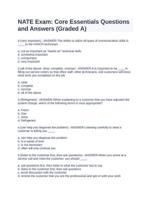 NATE Exam: Core Essentials Questions and Answers (Graded A)