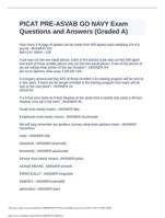 PICAT PRE-ASVAB GO NAVY Exam Questions and Answers (Graded A)