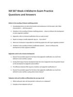 NR 507 Week 4 Midterm Exam Practice Questions and Answers