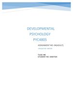 PYC4805 Assignment 2 - DEVELOPMENTAL PSYCHOLOGY